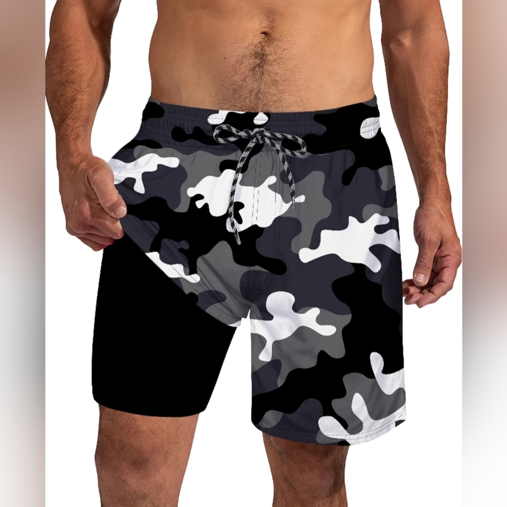 Cozople Swim Trunks 7Inch with Compression Liner Quick Dry Swimsuit